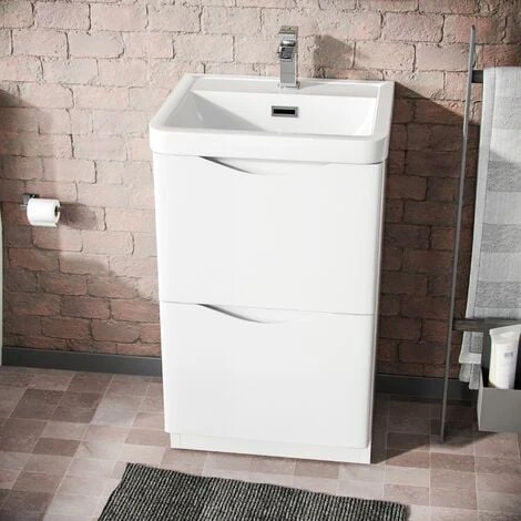 Lyndon 500mm Floorstanding Basin Vanity Unit White 4 Lyndon 500mm Floorstanding Basin Vanity Unit White - Image 2
