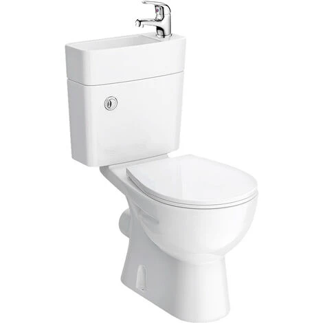 2 In 1 Compact Close Couple Toilet And Basin Combo Space Saver Tap And Waste Set 7 2 In 1 Compact Close Couple Toilet And Basin Combo Space Saver Tap And Waste Set - Image 5