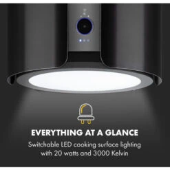 Klarstein Skyfall Smart, Island Extractor Hood, Ø45cm, Circulating Air, 402m³ / H, LED, Stainless Steel, Black -Home Sale Shop 33504329 5