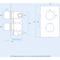 Temel Modern Square 2 Way Concealed Thermostatic Shower Mixer Valve Chrome 7 Temel Modern Square 2 Way Concealed Thermostatic Shower Mixer Valve Chrome -Home Sale Shop 34525749 3