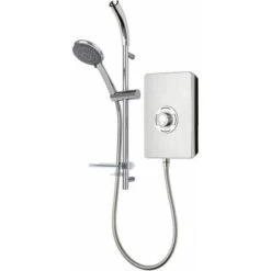 Triton Aspirante Enhance Electric Shower 9.5kW Brushed Steel 5 Spray Head Modern