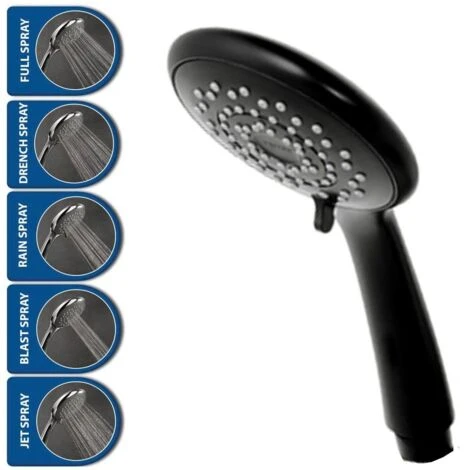 Triton Aspirante Enhance Electric Shower 9.5kW Matte Black 5 Spray Head Modern 6 Triton Aspirante Enhance Electric Shower 9.5kW Matte Black 5 Spray Head Modern - Image 4