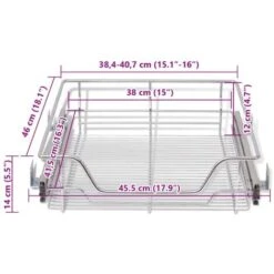 Pull-Out Wire Baskets 2 Pcs Silver 500 Mm VidaXL 9 Pull-Out Wire Baskets 2 Pcs Silver 500 Mm VidaXL -Home Sale Shop 3507339 3