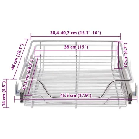 Pull-Out Wire Baskets 2 Pcs Silver 500 Mm VidaXL 5 Pull-Out Wire Baskets 2 Pcs Silver 500 Mm VidaXL - Image 3