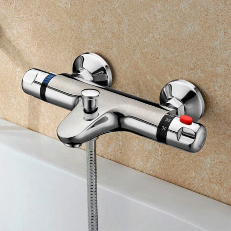 Wall Mounted Thermostatic Bath Shower Mixer 3 Mode Handset 4 Wall Mounted Thermostatic Bath Shower Mixer 3 Mode Handset - Image 2