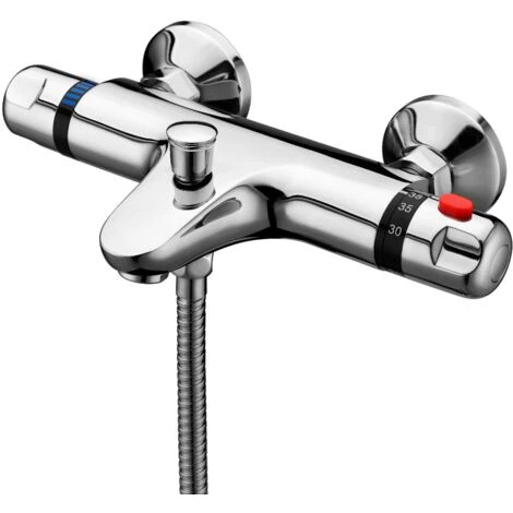 Wall Mounted Thermostatic Bath Shower Mixer 3 Mode Handset 6 Wall Mounted Thermostatic Bath Shower Mixer 3 Mode Handset - Image 4