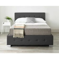 End Lift Ottoman Storage Bed Small Double Black Linen 10 End Lift Ottoman Storage Bed Small Double Black Linen -Home Sale Shop 36319714 4