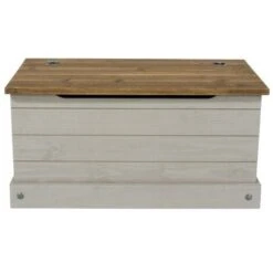 Corona Grey Ottoman Storage Wood Chest Toy Chest Bedding Pine Blanket Box -Home Sale Shop 36857566 3
