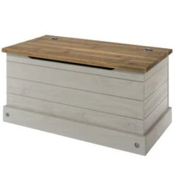 Corona Grey Ottoman Storage Wood Chest Toy Chest Bedding Pine Blanket Box -Home Sale Shop 36857566 4
