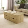 Oak Wooden Coffee Table With Lift Up Top And 2 Large Storage Drawers Bruges -Home Sale Shop 36857598 1