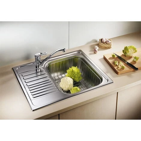 Blanco Sink TIPO 45 S Mini In Stainless Steel 1 Bowl + Reversible Drainer 60,5x50cm With Manual Drain (516524) 4 Blanco Sink TIPO 45 S Mini In Stainless Steel 1 Bowl + Reversible Drainer 60,5x50cm With Manual Drain (516524) - Image 2