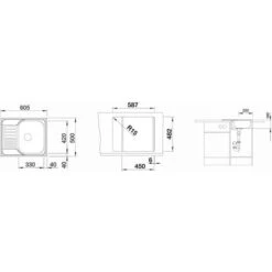 Blanco Sink TIPO 45 S Mini In Stainless Steel 1 Bowl + Reversible Drainer 60,5x50cm With Manual Drain (516524) 7 Blanco Sink TIPO 45 S Mini In Stainless Steel 1 Bowl + Reversible Drainer 60,5x50cm With Manual Drain (516524) -Home Sale Shop 39021595 3