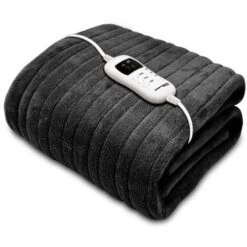 Dreamcatcher Deluxe Black Electric Heated Throw, 160 X 120cm Soft Fleece Throw Blanket