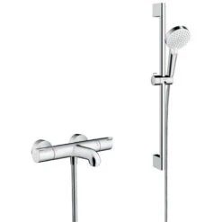 Hansgrohe Pack Ecostat 1001 CL Thermostatic Bath/shower Mixer + Crometta Vario Shower Set (13201000-CROMETTA)