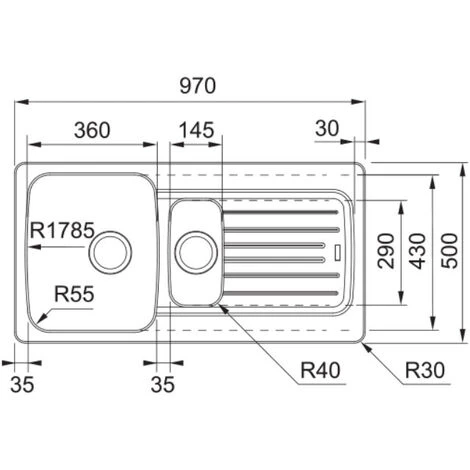Franke Aveta AVD651 1.5 Kitchen Sink 97x50cm With Drainers, Fradura, Anthracite (AVD651A) 4 Franke Aveta AVD651 1.5 Kitchen Sink 97x50cm With Drainers, Fradura, Anthracite (AVD651A) - Image 2