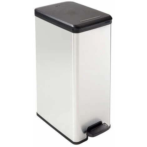 Curver Slim Line Stainless Steel Effect Deco Pedal Bin 40L - 213298 3 Curver Slim Line Stainless Steel Effect Deco Pedal Bin 40L - 213298