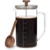 Klarstein Glaswerk Ristretto, French Press, 0.35 Litre, Borosilicate Glass, Stainless Steel, Walnut Wood