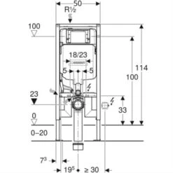 Geberit UP720 Extra-flat Stand 114 Cm Support Frame, Space-saving, With Sigma Concealed Cistern (111.796.00.1) -Home Sale Shop 43380189 3