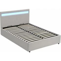 Cherry Tree Furniture Pimlico End Opening Ottoman Storage Bed Frame With Muti-colour LED Headboard (Grey Fabric, 4FT6 UK Double) -Home Sale Shop 43553913 3