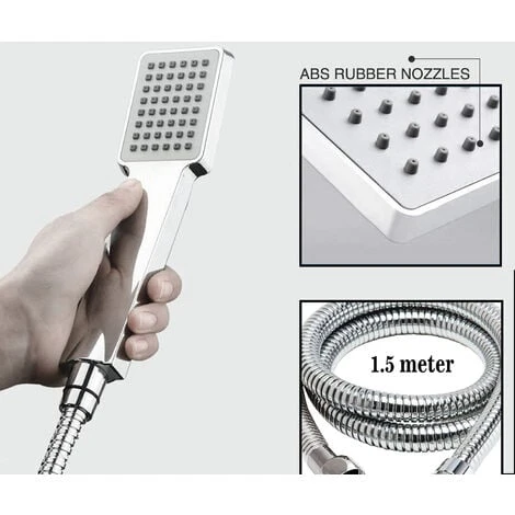 Acezanble Bathroom Thermostatic Mixer Shower Set All Square Chrome Twin Head Exposed Valve 5 Acezanble Bathroom Thermostatic Mixer Shower Set All Square Chrome Twin Head Exposed Valve - Image 3