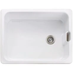 Rangemaster Farmhouse Belfast Kitchen Sink Single Bowl Ceramic White FREE Wastew 9 Rangemaster Farmhouse Belfast Kitchen Sink Single Bowl Ceramic White FREE Wastew -Home Sale Shop 48410005 3