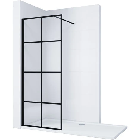 ELEGANT 700mm Black Aluminium Framed Walk In Shower Enclosure Wet Room 8mm Safety Tempered Glass Bathroom Screen 3 ELEGANT 700mm Black Aluminium Framed Walk In Shower Enclosure Wet Room 8mm Safety Tempered Glass Bathroom Screen