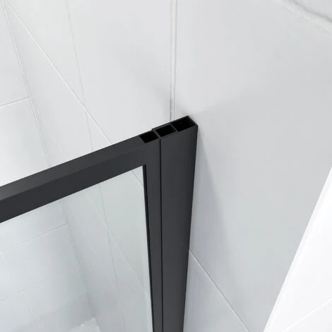 ELEGANT 700mm Black Aluminium Framed Walk In Shower Enclosure Wet Room 8mm Safety Tempered Glass Bathroom Screen 5 ELEGANT 700mm Black Aluminium Framed Walk In Shower Enclosure Wet Room 8mm Safety Tempered Glass Bathroom Screen - Image 3
