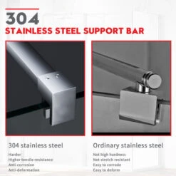 ELEGANT 8mm Easy Clean Glass Shower Enclosure 800mm Main Door With 300mm Flipper Panel And 700mm Side Panel Screen Wet Room + 1400x700mm Bathroom Tray Slate Effect And Free Trap -Home Sale Shop 50317547 4