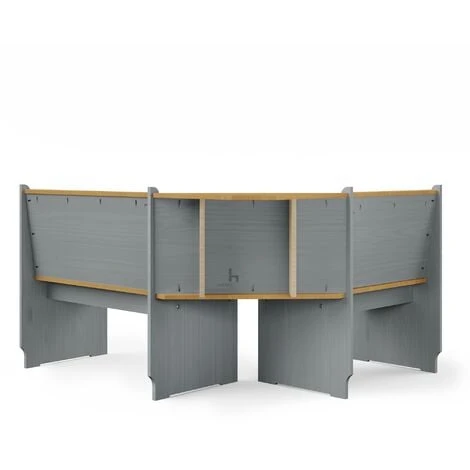 Latham Corner Wooden Dining Table - Grey & Honey V2 4 Latham Corner Wooden Dining Table - Grey & Honey V2 - Image 2