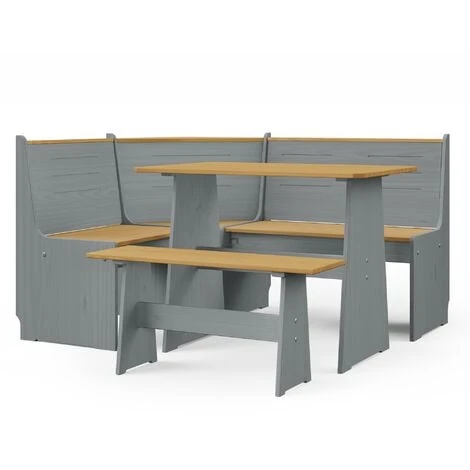 Latham Corner Wooden Dining Table - Grey & Honey V2 6 Latham Corner Wooden Dining Table - Grey & Honey V2 - Image 4
