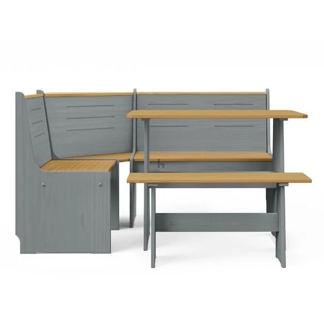 Latham Corner Wooden Dining Table - Grey & Honey V2 7 Latham Corner Wooden Dining Table - Grey & Honey V2 - Image 5