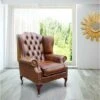 Chesterfield Mallory Flat Wing Queen Anne High Back Wing Chair UK Manufactured Antique Tan Leather 1 Chesterfield Mallory Flat Wing Queen Anne High Back Wing Chair UK Manufactured Antique Tan Leather -Home Sale Shop 51595251 1