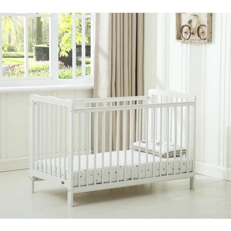 MCC Brooklyn Baby Cot Crib With Water Repellent Mattress WHITE 5 MCC Brooklyn Baby Cot Crib With Water Repellent Mattress WHITE - Image 3