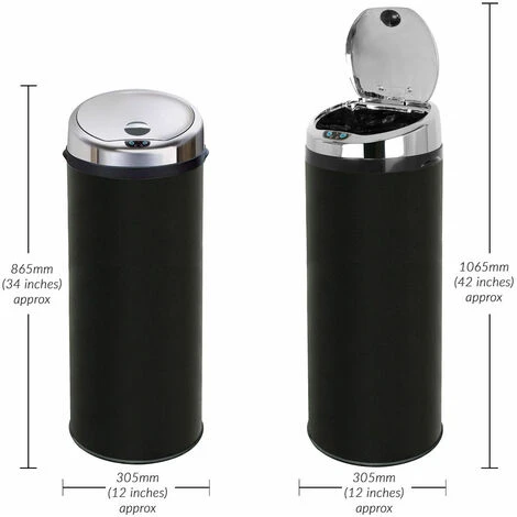 Inmotion 50L Black Stainless Steel Auto Sensor Kitchen Waste Dust Bin 5 Inmotion 50L Black Stainless Steel Auto Sensor Kitchen Waste Dust Bin - Image 3