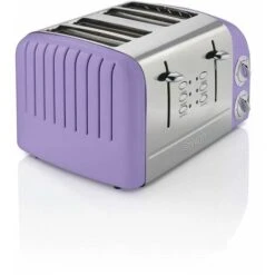 Swan 4 Slice Retro Toaster - Purple