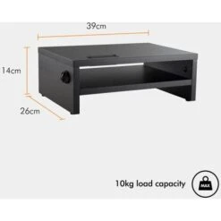 VonHaus Wood Monitor Stand Riser, Desk Monitor Stand With Smart Phone Holder, Ergonomic 2 Tier Storage With Cable Management For Computer, Notebook, IMac, PC -Home Sale Shop 54924454 3