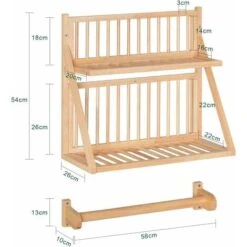 SoBuy Wall Mounted Rubber Wood Kitchen Plate Rack, KCR11-N -Home Sale Shop 55298473 3