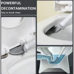 MUFF Toilet Brush And Stand Set, Wall Mounted, Silicone Toilet Brush, Drip Resistant With Base (Black) 10 MUFF Toilet Brush And Stand Set, Wall Mounted, Silicone Toilet Brush, Drip Resistant With Base (Black) -Home Sale Shop 55854676 4