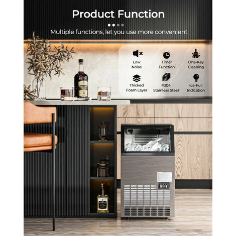 50KG/24H Ice Maker Commercial Ice Cube Making Machine Self-Cleaning Home Office 6 50KG/24H Ice Maker Commercial Ice Cube Making Machine Self-Cleaning Home Office - Image 4