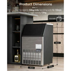 50KG/24H Ice Maker Commercial Ice Cube Making Machine Self-Cleaning Home Office 11 50KG/24H Ice Maker Commercial Ice Cube Making Machine Self-Cleaning Home Office -Home Sale Shop 56476982 5