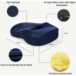 Memory Foam Seat Cushion, Orthopedic For Hemorrhoids, Coccyx Cushion Car, Home, Office, Gamer, On Wheelchair, Lumbar Seat Cushion, Back Pain 9 Memory Foam Seat Cushion, Orthopedic For Hemorrhoids, Coccyx Cushion Car, Home, Office, Gamer, On Wheelchair, Lumbar Seat Cushion, Back Pain -Home Sale Shop 59151962 4