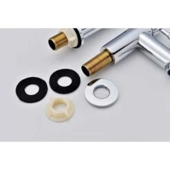 Bathroom Basin Pillar Taps, Pair Basin Sink Mixer Taps, 1/4 Turn Washroom Pair Faucets Twin Lever, 2 Pcs Morden Taps -Home Sale Shop 59499806 5