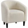 Yaheetech Boucle Club Chair Accent Barrel Chair Upholstered Arm Chair, W70.5 X D65 X H73cm, Ivory 2 Yaheetech Boucle Club Chair Accent Barrel Chair Upholstered Arm Chair, W70.5 X D65 X H73cm, Ivory -Home Sale Shop 59610215 1
