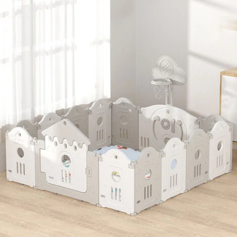 Livingandhome Foldable Baby Playpen Activity Safety Play Yard With Crawling Mat 5 Livingandhome Foldable Baby Playpen Activity Safety Play Yard With Crawling Mat - Image 3