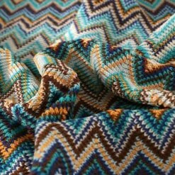 Tribal Throw Blanket Large Size Plaid Sofa Throw Colorful Bohemian Decorative Blue,130 X 200CM -Home Sale Shop 59939668 3