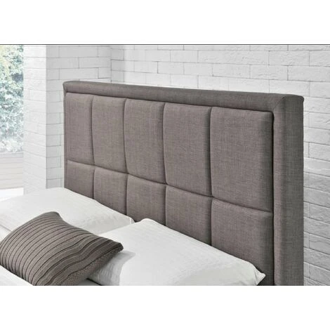 4FT Small Double Stunning Soft Grey Hannover Deep Cushioned Headboard Fabric Ottoman Bed Frame 5 4FT Small Double Stunning Soft Grey Hannover Deep Cushioned Headboard Fabric Ottoman Bed Frame - Image 3