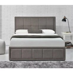 4FT Small Double Stunning Soft Grey Hannover Deep Cushioned Headboard Fabric Ottoman Bed Frame 10 4FT Small Double Stunning Soft Grey Hannover Deep Cushioned Headboard Fabric Ottoman Bed Frame -Home Sale Shop 60605336 4