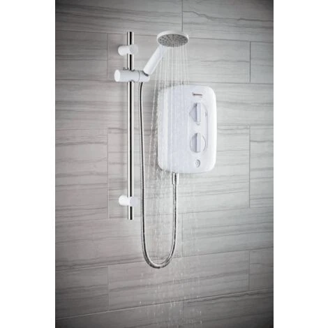 Redring Vital 9.5kw Electric Shower With Push Button White And Chrome 3 Redring Vital 9.5kw Electric Shower With Push Button White And Chrome