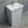 Ross Curved Vanity Basin Sink Unit - Gloss White - 550mm + 700mm With Tap Option, 550mm-No Tap Pack