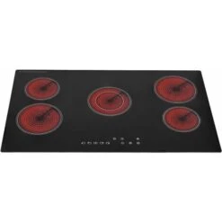SIA CERH90BL 90cm Black 5 Zone Frameless Touch Control Electric Ceramic Hob